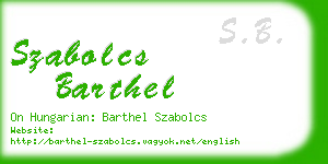 szabolcs barthel business card